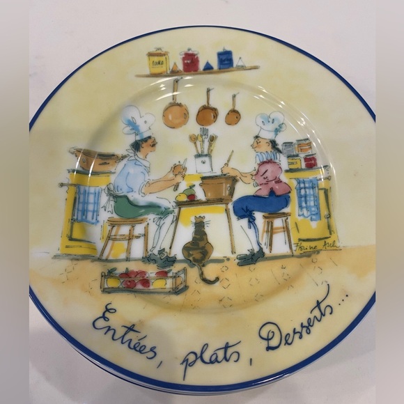 William Sonoma, French chef, cooking salad, dessert plates - Picture 6 of 11